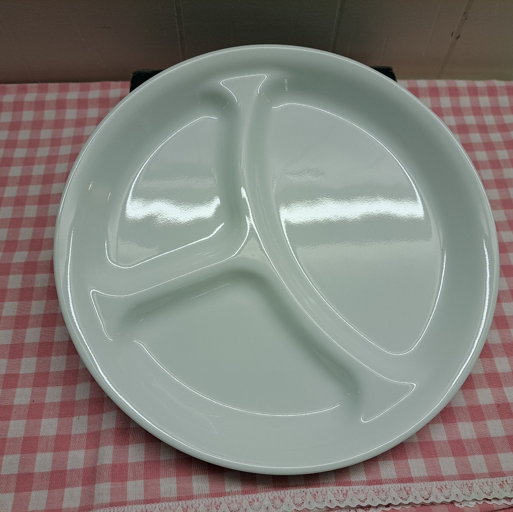 Set Of FOUR-10 1/4 inch Corelle Classic White Divided Plate